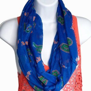 FLORIDA GATORS •  Gator mascot infinity scarf UofF University of Florida women's